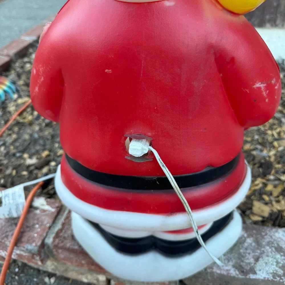 Vintage General Foam Plastics Santa Blow Mold Christmas Light Up Decor 18